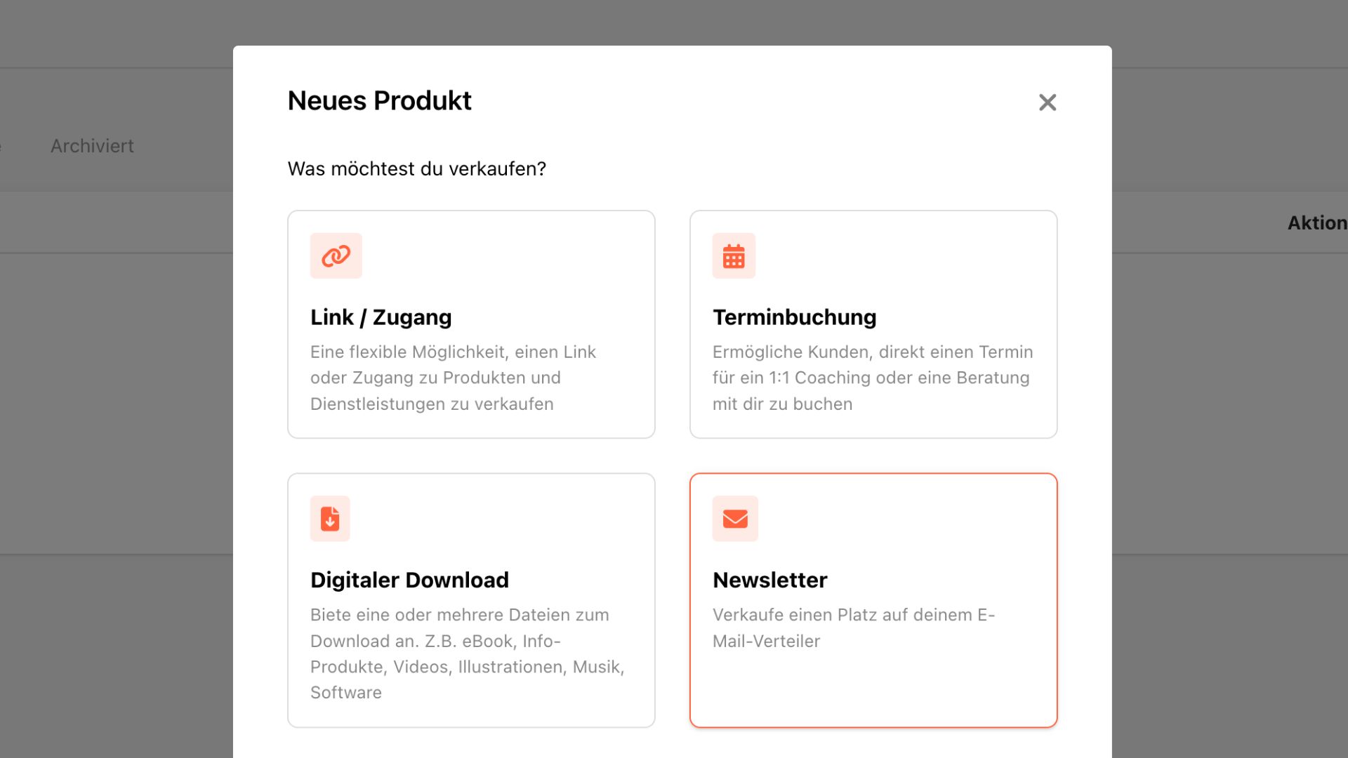 Ein Screenshot zeigt, wie man bei Tentary ein Newsletter zum Verkauf anbietet.